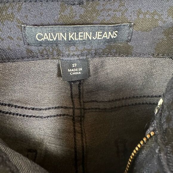 NWT Calvin Klein Women’s Blue Snakeskin Print High Rise Skinny Denim Jeans 27 - Picture 4 of 11